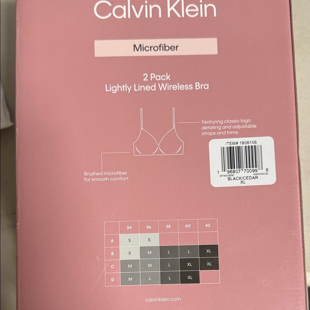 Calvin Klein 2-Pack Lightly Lined Wireless Bras – Black & Nude - Picture 5 of 6